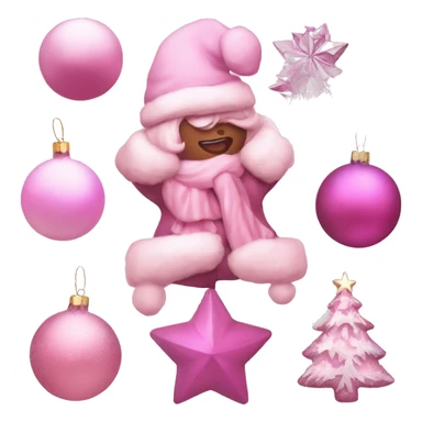 Aesthetic pink Christmas  sticker