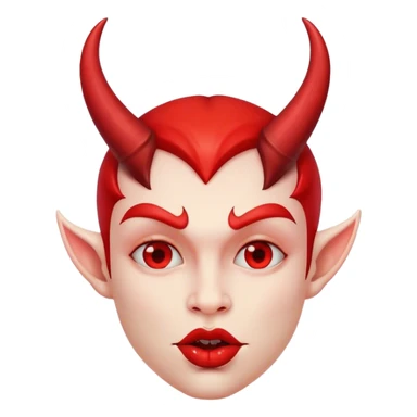 Kiss with devil horns sticker
