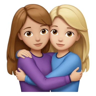 Dos chicas una pelo marrón una ruba abrazándose  sticker