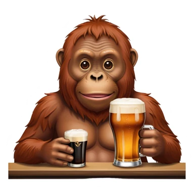 orangutan drinking a pint of guinness sticker