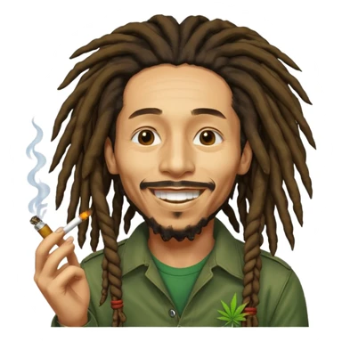 Bob Marley smoking cannabis sticker