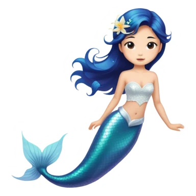 A-line mermaid wedding dress Asian girl sticker