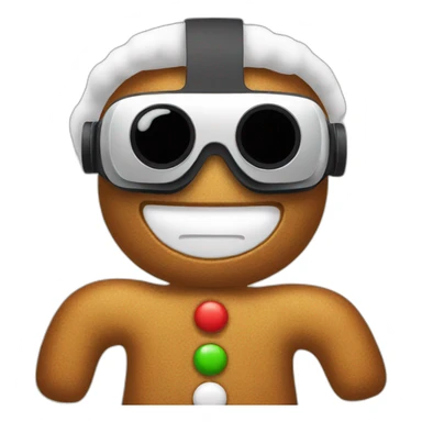gingerbread man christmas in vr headset sticker