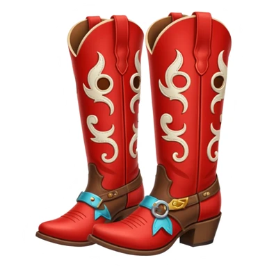 red and brown cowgirl boots sticker