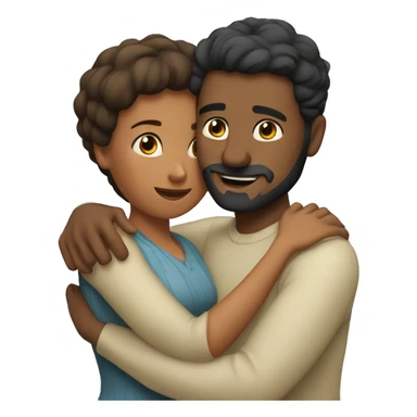 A man huggings with his wife sticker