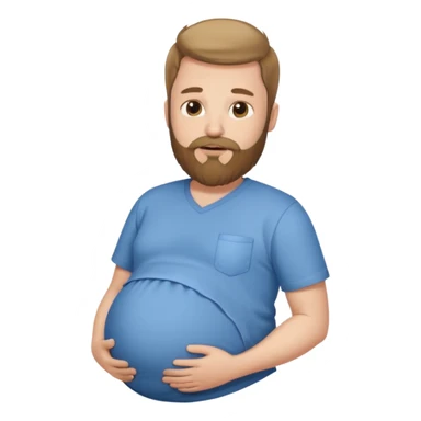 pregnant man with beard sticker