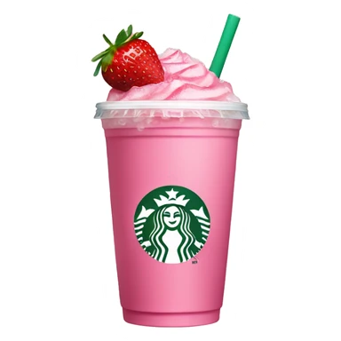 Starbucks pink drink containing strawberries and ice sticker