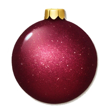 Burgundy Christmas ornament glitter sticker