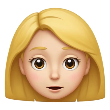 Face looking to the side with wide eyes and low mouth with raised eyebrows make it a girl and make them tilting their head to the side, looking at me with side eyes and mouth closed making a smiling frown face close the mouth sticker