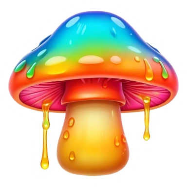 gummy neon melting mushroom  sticker
