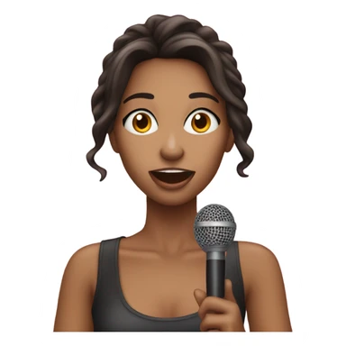 brunette girl popstar singing sticker