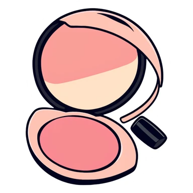 AVON makeup collection with compact, blush, and lip gloss sticker