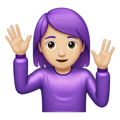 Glitter Purple and Cian hangloose sticker