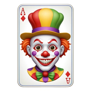 poker card with a funny jolly joker inside the card sticker