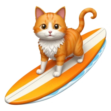 Cat riding a surfboard sticker