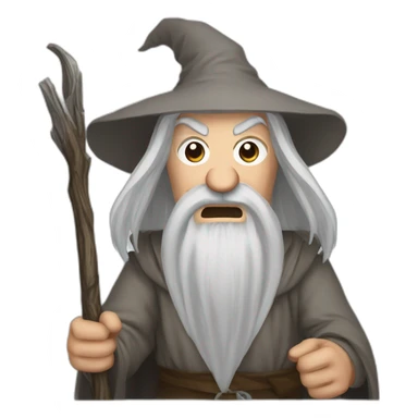 gandalf with avery angry face sticker