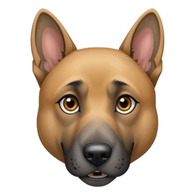 chien croisé malinois , yeux gris et poils mi long et gris sticker