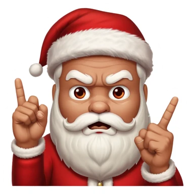 Santa holding up the middle finger sticker