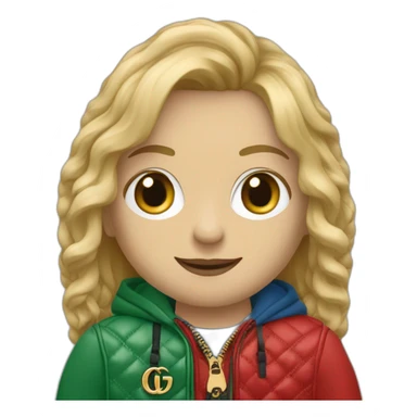 Een jongen met Gucci tas en Jordan 4 met blond haar sticker