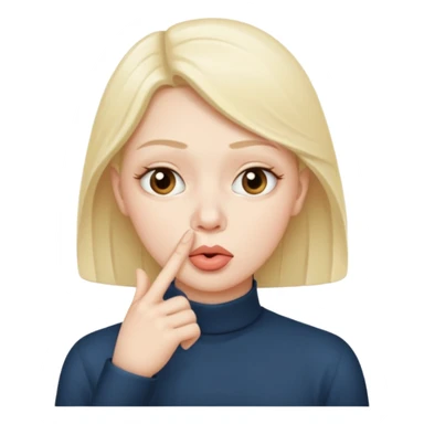 Silent face, shushing sticker