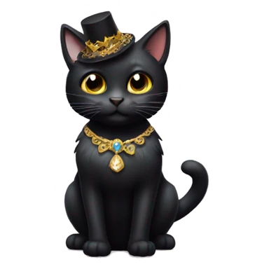 black cat with a fancy dress on sticker