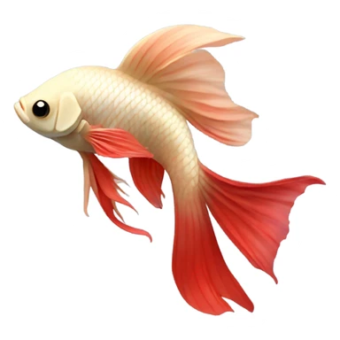 Betta fish female with short red fins and a light beige body  sticker