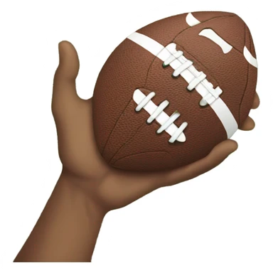 Football with a hand that is missing a pinkie sticker