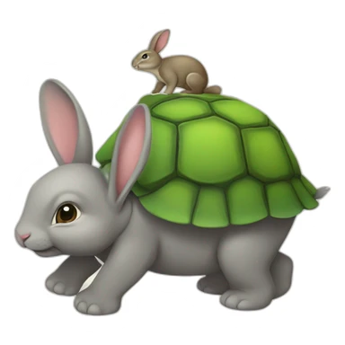 Lapin sur tortue sur éléphant sticker