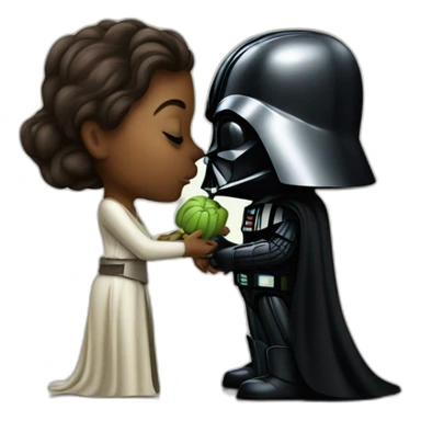 Darth Vader kissing yoda sticker