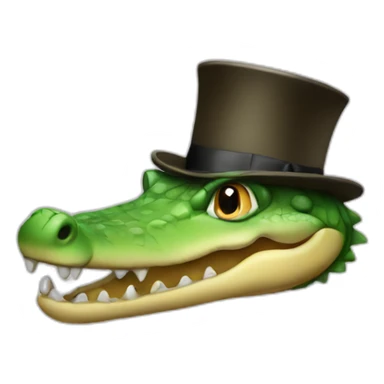 Crocodile with a top hat sticker