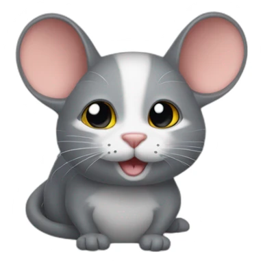 Une souris sur un chat sticker