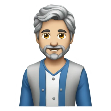 Pintor vestido de rouoa cinza e azul sticker