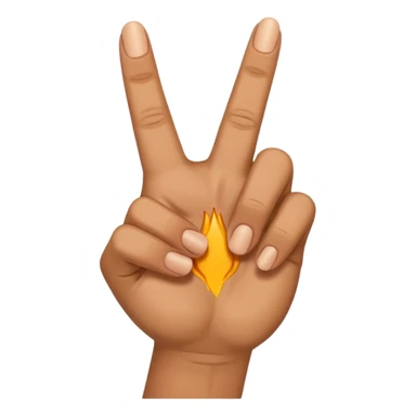 Now bend the middle finger sticker