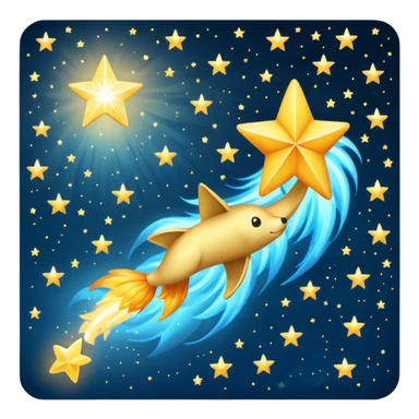 Meteor – Bright falling star with blazing tail sticker
