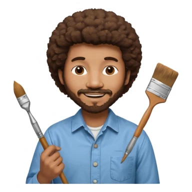 Bob Ross painting sticker