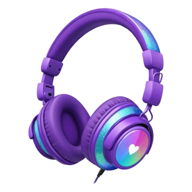 Glitter Purple and Cian headset sticker