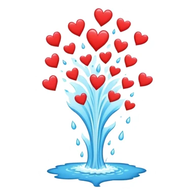 waterfall pouring a bunch of hearts sticker