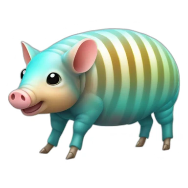 Iridescent spotted striped cyan gradient pig armadillo cow centipede insect sticker