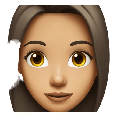 3/4 face, contrasted, shadow, light, Eva Longoria expression, happy, thin nose, brunette woman, hazel eyes, long eyelashes, dark shoulder shaded hair, white t-shirt sticker