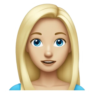 blonde girl with blue eyes taking a selfie sticker