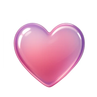 Heart with a glassy effect, no background, digital illustration, soft gradients, style of a shiny glass heart with smooth gradient transitions, transparent background. sticker