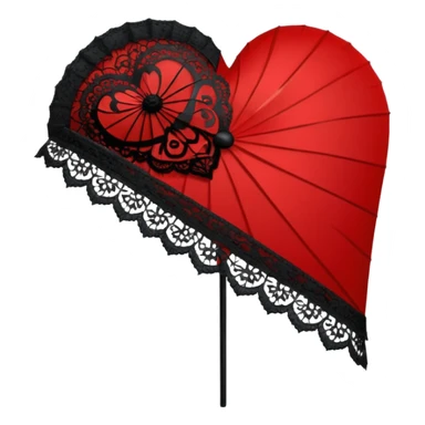 goth heart with a black lace parasol sticker