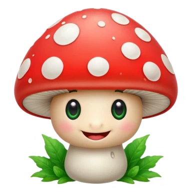 A smiling mushroom with eyes sticker