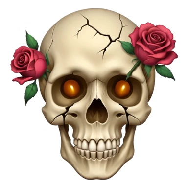 wilted rose emoji but with a skull as the rose sticker