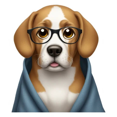 Dog with glasses with oversized cloths sticker
