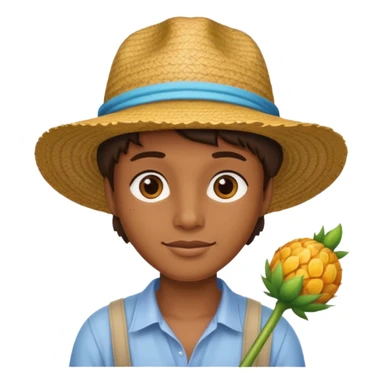 Caribbean person with straw hat emoji sticker