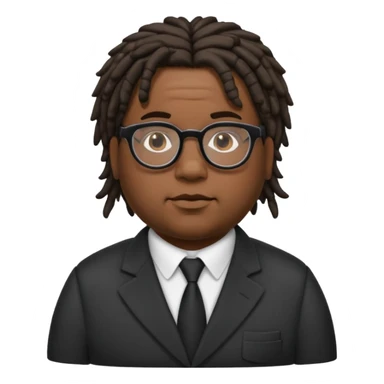 fat black male band director with short dreads and glasses sticker