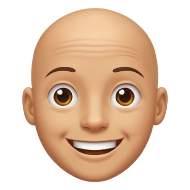 happy bald boy portrait sticker