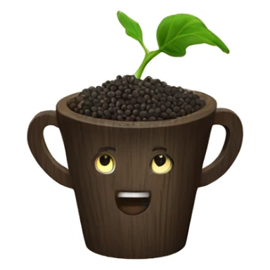 black pepper in wooden cup sticker