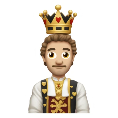 8-bit King of hearts Caucasian sticker